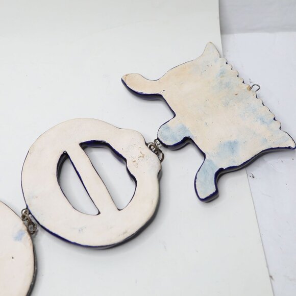 Vintage Scandinavian Ceramic Wall Hanging Art Danish Nordic Art Pottery MCM Blue - Picture 12 of 13